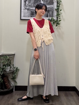 「Right-on（ライトオン）のアイテム（ベスト）」を使った、AYUMiさん（レディース・166cm）の春コーディネート