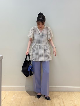 「NOLLEY’S（ノーリーズ）のメッシュワンショルダーバッグS（ショルダーバッグ、ブラック系）」を使った、nanamiさん（レディース・163cm）の夏コーディネート