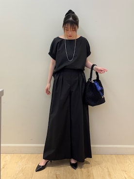 「NOLLEY’S（ノーリーズ）の【grace grace/グラスグラス】スキニー２連ネックレス（ネックレス、ゴールド系）」を使った、nanamiさん（レディース・163cm）の夏コーディネート