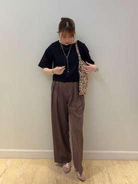「アイテム（エコバッグ/サブバッグ）」を使った、nanamiさん（レディース・163cm）の夏コーディネート