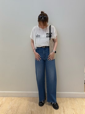 「大人カジュアルコーデ」｜「アイテム（アクセサリー）」を使った、nanamiさん（レディース・163cm）の夏コーディネート