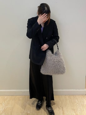 「ヘアリーニット」｜nanamiさん（レディース・163cm）の秋コーディネート
