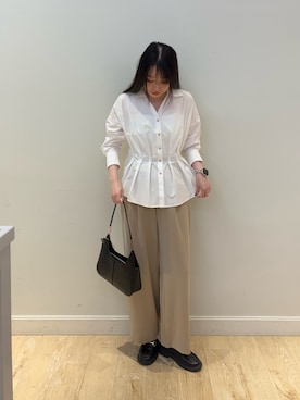「NOLLEY’S Sophi（ノーリーズソフィ）のスリムワンショルダーバッグ（ショルダーバッグ、ブラック系）」を使った、nanamiさん（レディース・163cm）の秋コーディネート