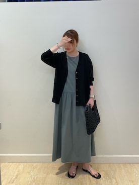 「アイテム（かごバッグ）」を使った、nanamiさん（レディース・163cm）の夏コーディネート