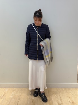 「アイテム（ダウンジャケット/コート）」を使った、nanamiさん（レディース・163cm）の秋コーディネート