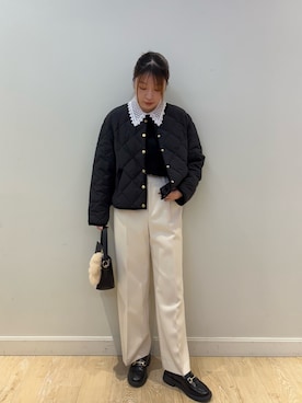 「アイテム（チャーム）」を使った、nanamiさん（レディース・163cm）の秋コーディネート