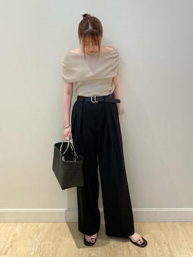 「NOLLEY’S Sophi（ノーリーズソフィ）のアイテム（パンツ）」を使った、nanamiさん（レディース・163cm）の夏コーディネート
