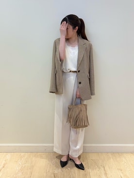 「NOLLEY’S（ノーリーズ）のアイテム（ジャケット/アウター）」を使った、nanamiさん（レディース・163cm）の春コーディネート