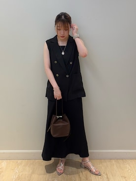 「スカートコーデ」｜「アイテム（ベスト）」を使った、nanamiさん（レディース・163cm）の夏コーディネート