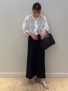 「フリルトップス」｜nanamiさん（レディース・163cm）の夏コーディネート