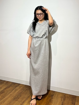 「SENSE OF PLACE by URBAN RESEARCH(センスオブプレイスバイアーバンリサーチ)の撥水コクーンカットトップ(Tシャツ/カットソー、グレー系)」を使った、あんりさん(レディース・152cm)の春コーディネート