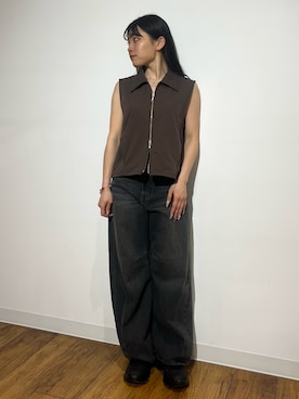 「SENSE OF PLACE by URBAN RESEARCH(センスオブプレイスバイアーバンリサーチ)の【累計販売点数1.5万点突破】カーブデニム/スタイルアップ/オールシーズン/春/ベーシック/定番(デニムパンツ、グレー系)」を使った、あんりさん(レディース・152cm)の春コーディネート