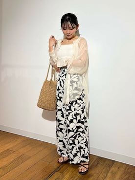 「RODE SKO（ロデスコ）のアイテム（サンダル）」を使った、アンリさん（レディース・152cm）の夏コーディネート