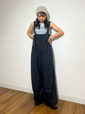 「アイテム（サロペット/オーバーオール）」を使った、アンリさん（レディース・152cm）の夏コーディネート