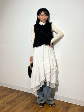 「アイテム（バレエシューズ）」を使った、アンリさん（レディース・152cm）の秋コーディネート
