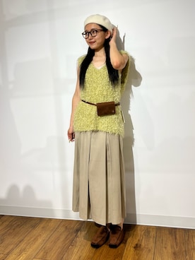 「SMELLY（スメリー）のアイテム（メガネ）」を使った、あんりさん（レディース・152cm）の夏コーディネート