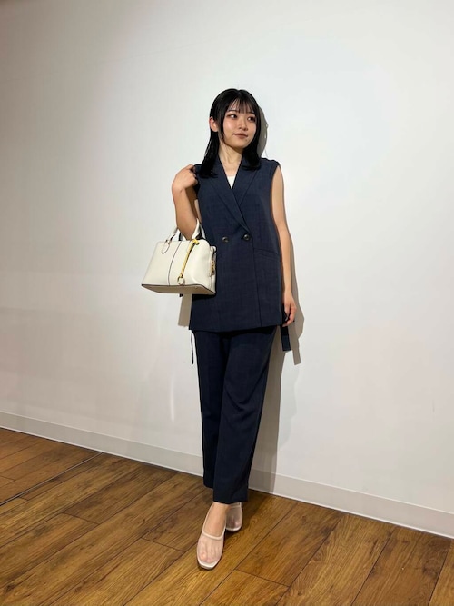 Aya【2点セット】①テーパーパンツ&②リネンシャツ セール】『UR TECH DRYLUXE』リネンライクテーパードパンツ