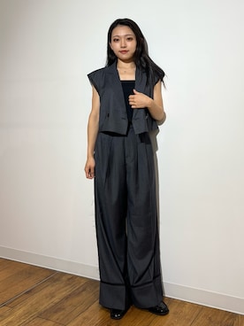 「SENSE OF PLACE by URBAN RESEARCH（センスオブプレイスバイアーバンリサーチ）の3タックスラックスワイドパンツ（その他パンツ）」を使った、アンリさん（レディース・152cm）の夏コーディネート