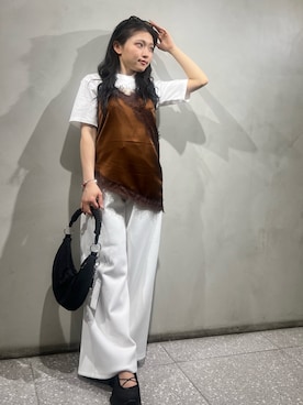 「SENSE OF PLACE by URBAN RESEARCH(センスオブプレイスバイアーバンリサーチ)のグラフィックTシャツ(半袖)(Tシャツ/カットソー、その他)」を使った、あんりさん(レディース・152cm)の春コーディネート