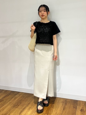 「アイテム（トップス）」を使った、あんりさん（レディース・152cm）の春コーディネート