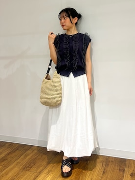 「アイテム（トップス）」を使った、あんりさん（レディース・152cm）の春コーディネート