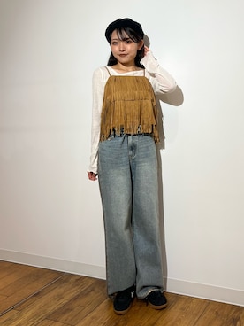 「アイテム（ハンチング/ベレー帽）」を使った、アンリさん（レディース・152cm）の夏コーディネート