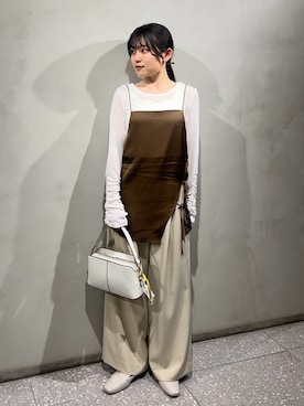 「RODE SKO（ロデスコ）のアイテム（バッグ）」を使った、アンリさん（レディース・152cm）の春コーディネート