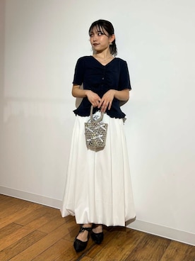 「SENSE OF PLACE by URBAN RESEARCH（センスオブプレイスバイアーバンリサーチ）のアイテム（スカート）」を使った、アンリさん（レディース・152cm）の夏コーディネート