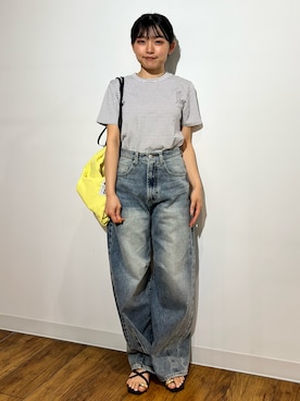 「Collaboration URBAN RESEARCH(コラボレーションアーバンリサーチ)のEXPO2025 PACK T-SHIRTS SET(Tシャツ/カットソー、ホワイト系)」を使った、あんりさん(レディース・152cm)の夏コーディネート