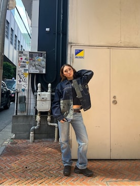 「24AW秋の新作」｜「アイテム（デニムジャケット）」を使った、AMI さん（レディース・152cm）の夏コーディネート