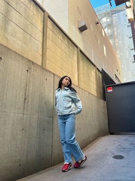 「アイテム（デニムジャケット、その他）」を使った、AMI さん（レディース・152cm）の冬コーディネート