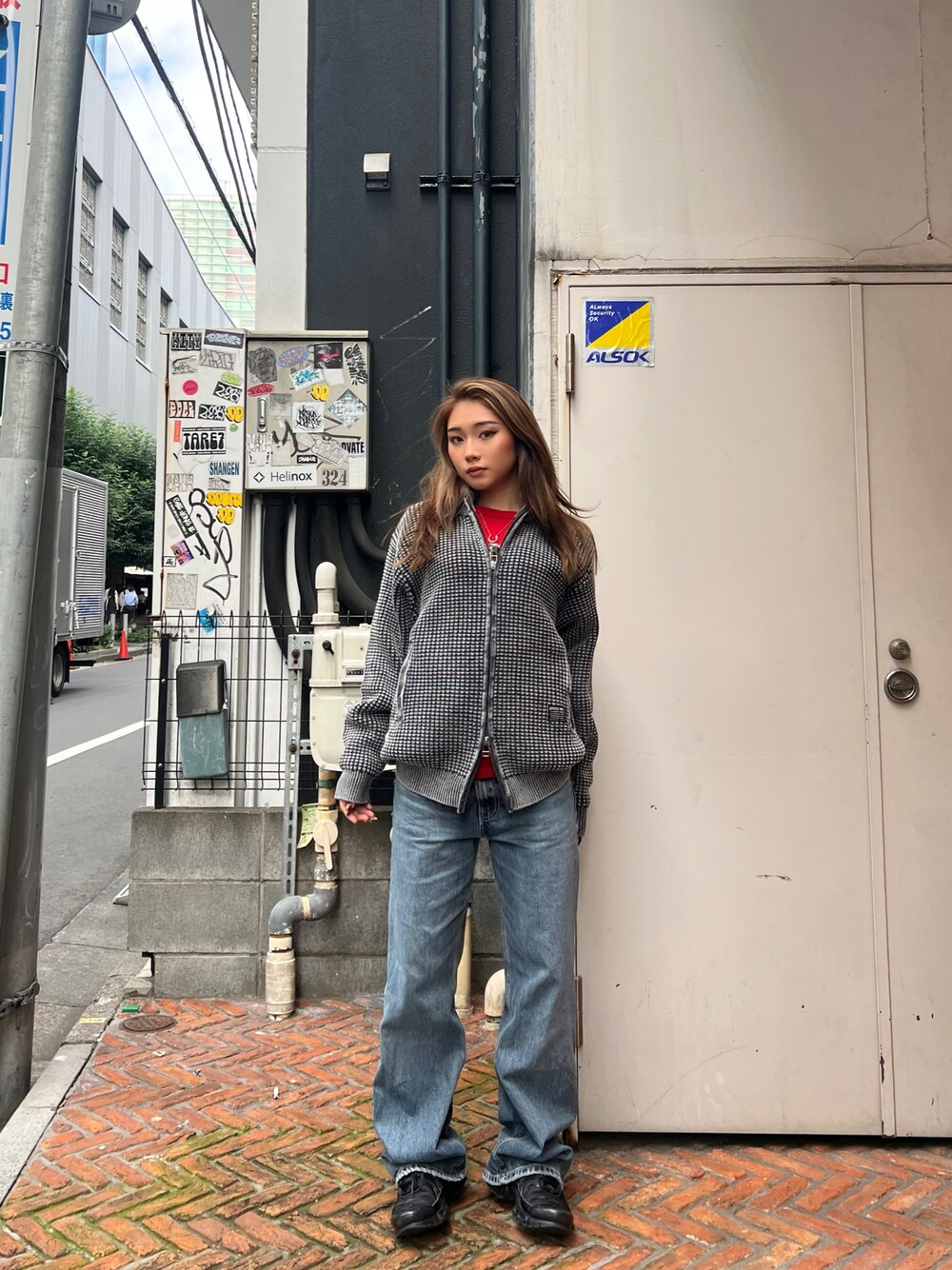 tシャツ LS COLOR STITCH EMB WAFFLE T-SHIRT/カラーステッチ刺繍ワッフルTシャツ レディース LS COLOR STITCH EMB WAFFLE T-SHIRT/カラーステッチ刺繍
