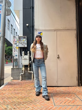 「アイテム（MA-1、シルバー系）」を使った、AMI さん（レディース・152cm）の夏コーディネート