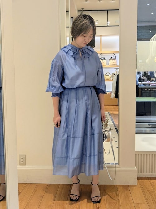セール】《セットアップ対応》ウォッシャブルタックフレアシアー