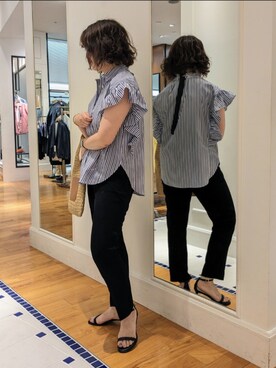 「NOLLEY’S（ノーリーズ）のストラップサンダル（サンダル）」を使った、nol takamiさん（レディース・163cm）の春コーディネート