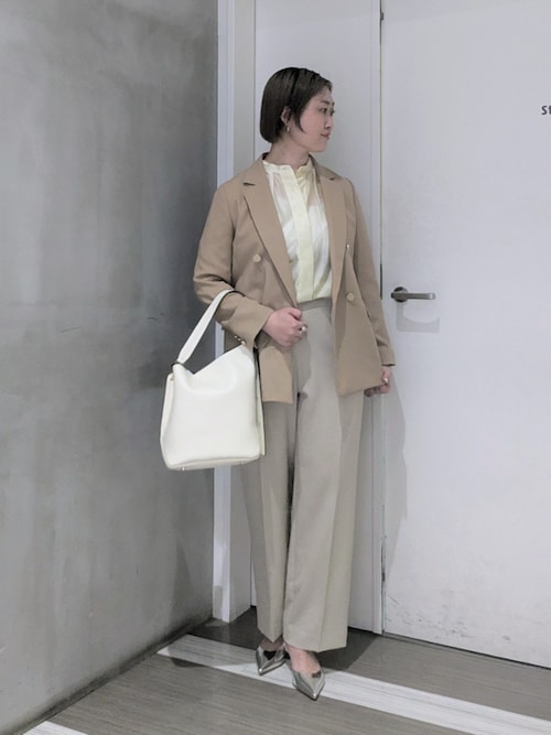 セール】ウォッシャブル綿麻スラブダブルジャケット（テーラード