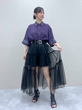 「HARE（ハレ）のアイテム（ベルト）」を使った、KORINさん（レディース・170cm）の夏コーディネート