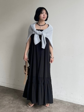 「DouDou（ドゥドゥ）のアイテム（ワンピース/ドレス）」を使った、madokaさん（レディース・156cm）の春コーディネート