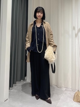 「レディースファッション」｜「アイテム（スラックス）」を使った、madokaさん（レディース・156cm）の秋コーディネート