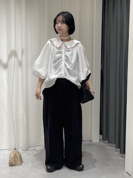 「DouDou（ドゥドゥ）のアイテム（パンツ）」を使った、madokaさん（レディース・156cm）の春コーディネート