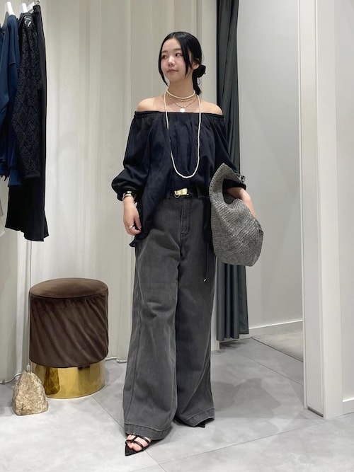 新色追加】ストレッチワイドフレアデニム（デニムパンツ