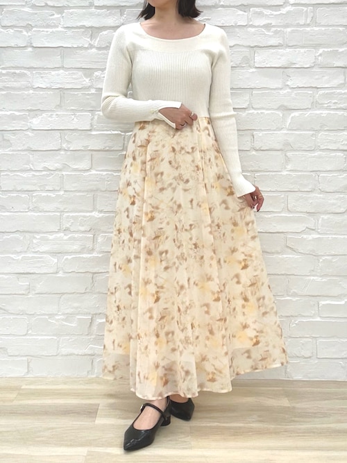 MISCH MASCH｜バイカラーフラワーワンピース | Rakuten Fashion
