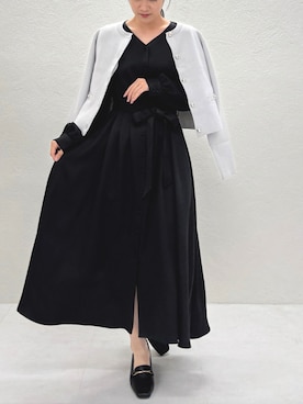 「アイテム（ノーカラージャケット）」を使った、MISCHMASCH ECさん（レディース・160cm）の秋コーディネート