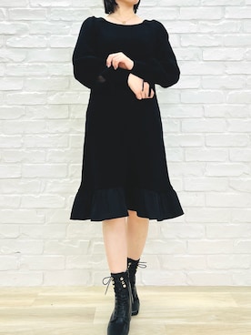 「MISCH MASCH（ミッシュマッシュ）のアイテム（ワンピース/ドレス）」を使った、MISCHMASCH ECさん（レディース・150cm）の冬コーディネート