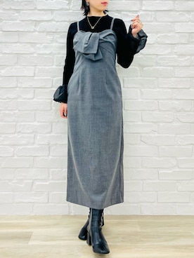 「MISCH MASCH（ミッシュマッシュ）のアイテム（ワンピース/ドレス）」を使った、MISCHMASCH ECさん（レディース・150cm）の冬コーディネート