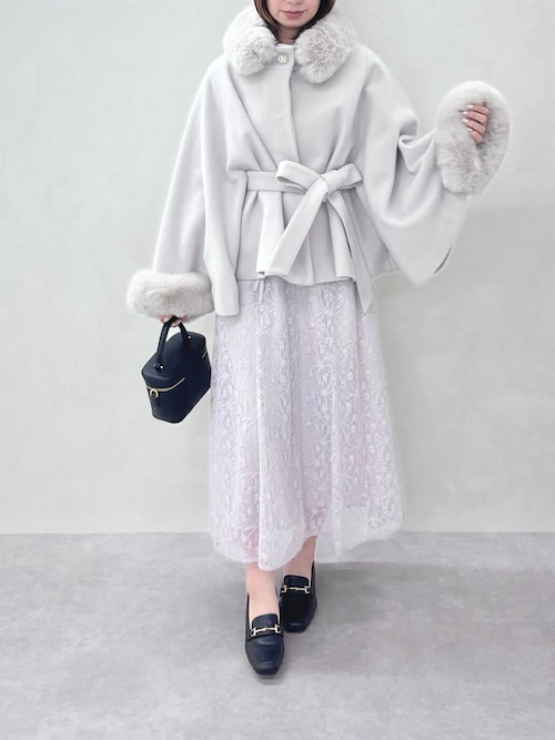 セール】2025秋冬新作 ブローチ付きポンチョコート（ポンチョ）｜MISCH