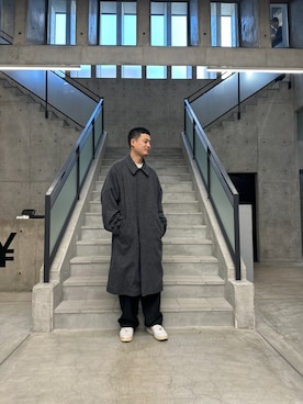 「アイテム（ステンカラーコート）」を使った、7771011さん（メンズ・180cm）の秋コーディネート