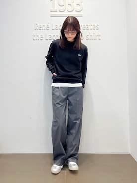 「LACOSTE（ラコステ）のアイテム」を使った、izuさん（レディース・161cm）の秋コーディネート