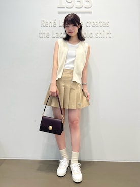 「LACOSTE（ラコステ）のアイテム」を使った、izuさん（レディース・161cm）の夏コーディネート