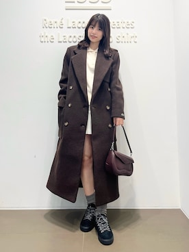 「アイテム（チェスターコート）」を使った、izuさん（レディース・161cm）の秋コーディネート